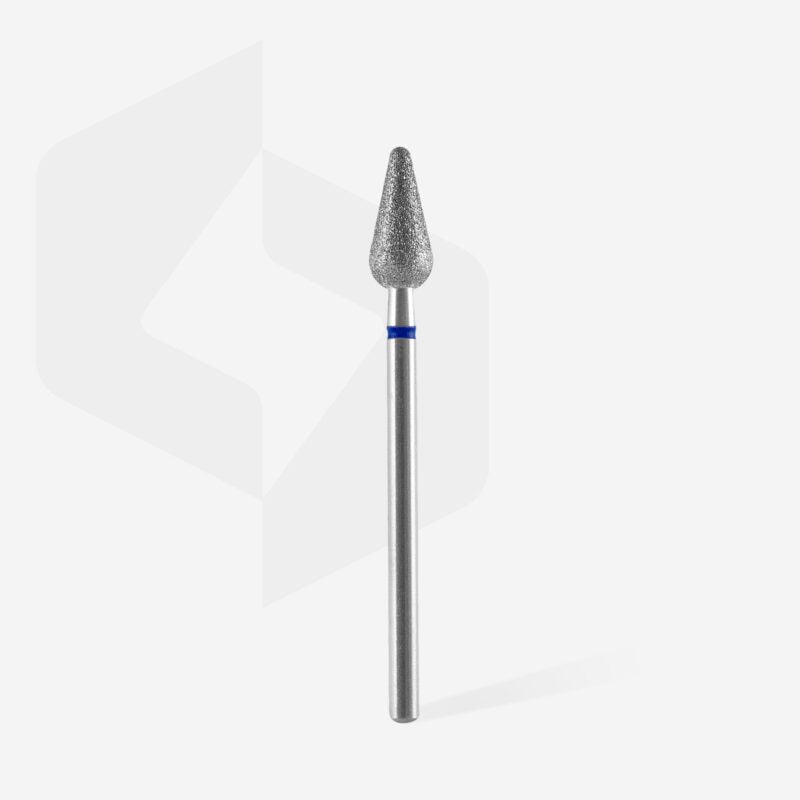 Diamond nail drill bit rounded pear blue EXPERT head diameter 5 mm / working part 12 mm - Pro Staleks