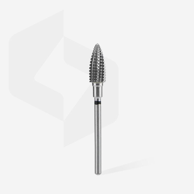 Carbide nail drill bit pine cone black hard EXPERT head diameter 6 mm / working part 14 mm Staleks