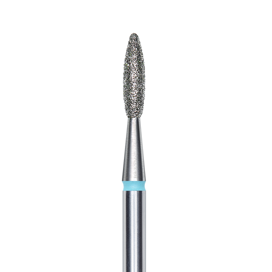 Diamond nail drill bit, "flame" , blue, head diameter 2.1 mm/ working part 8 mm Staleks