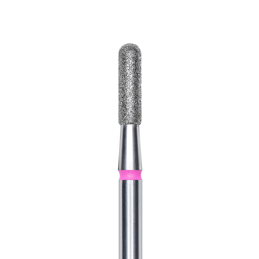 Diamond nail drill bit, rounded "cylinder", red, head diameter 2.3 mm/ working part 8 mm Staleks