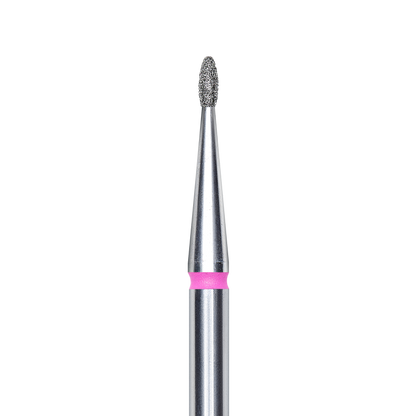 Diamond nail drill bit, rounded &quot;bud&quot; , red, head diameter 1.2 mm/ working part 3 mm Staleks