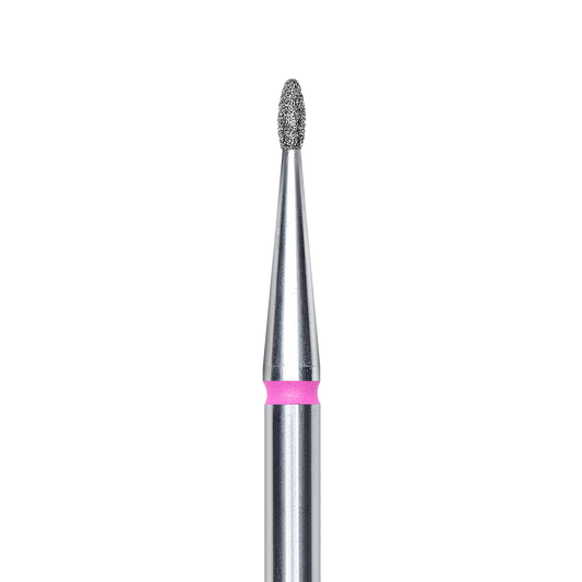 Diamond nail drill bit, rounded "bud" , red, head diameter 1.2 mm/ working part 3 mm Staleks